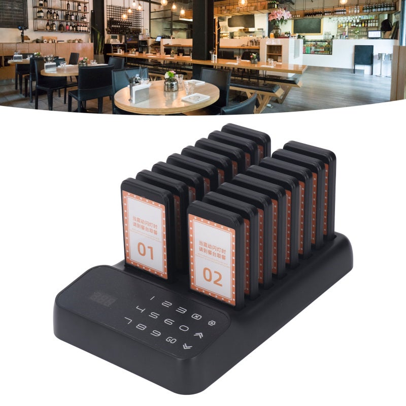 Restaurant Pager System: 16 ABS Impact-Resistant Pagers, Stable 1000M Long Range Signal - Flexible Expansion, Enhanced Efficiency Wireless Calling System for Restaurants, Bubble Tea Shops, Cafes - Image 3