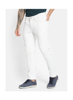 OCTAVE Men's mid-rise regular fit denim jeans,White  - Image 3