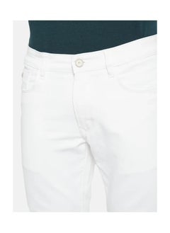 OCTAVE Men's mid-rise regular fit denim jeans,White  - Image 5