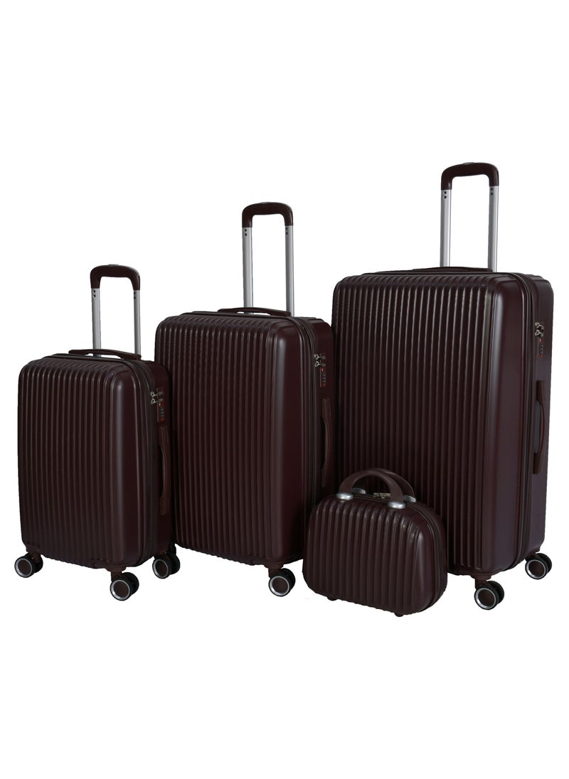 MORANO Morano Luggage Hard Trolley Travel Bags 4 Pieces Set Sizes 14/20/24/28 Dark Coffee  - Image 1