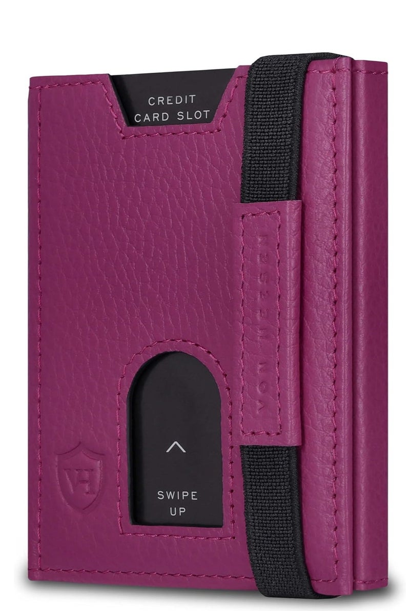 VON HEESEN® Slim Wallet with Coin Compartment, Card Case with RFID Protection, Up to 12 Cards, Mini Wallet, Leather Wallet for Men and Women, Small Wallet - Image 1