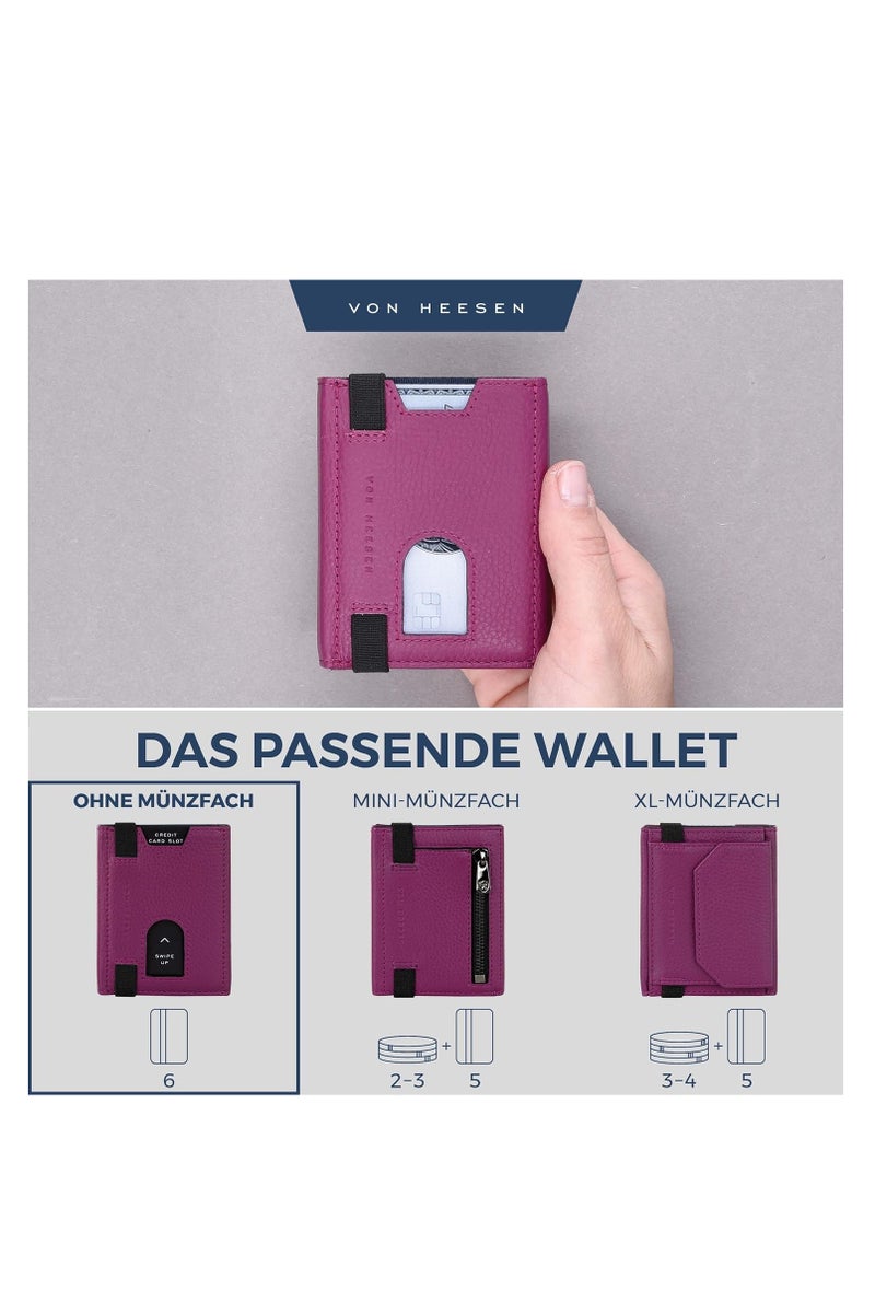 VON HEESEN® Slim Wallet with Coin Compartment, Card Case with RFID Protection, Up to 12 Cards, Mini Wallet, Leather Wallet for Men and Women, Small Wallet - Image 4
