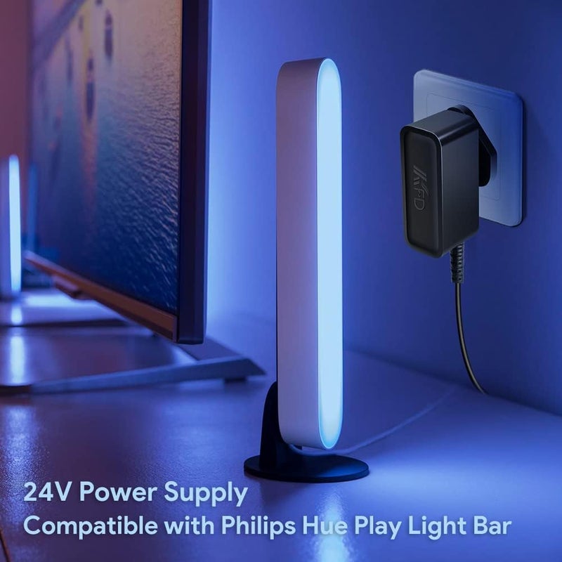 KFD Hue Play Power Supply, 24V Charger for Philips Hue Play Light bar 7820330U7 7820331U7 7820430U7 7820230U7 8718696170724 915005879201 440400980001 Smart LED Bar Light Power Adapter Charging Cable - Image 2