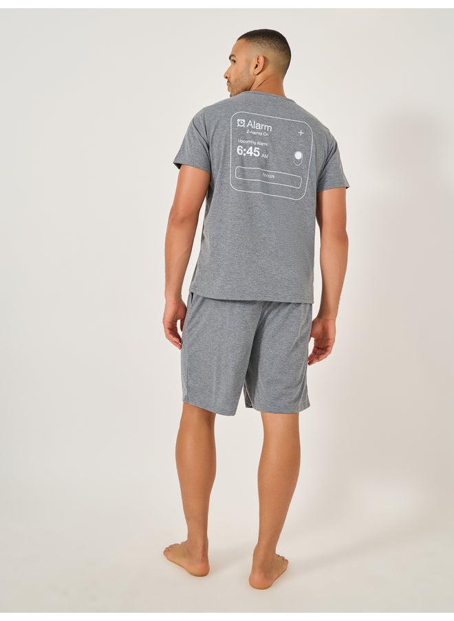 Styli Unwind Slogan Front and Back Printed T-Shirt and Shorts Set