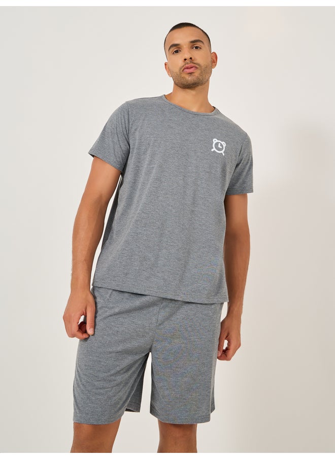 Styli Styli Unwind Slogan Front and Back Printed T-Shirt and Shorts Set  - Image 2