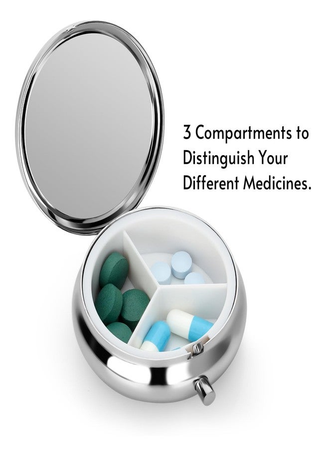 Soleebee Bling Crystal Pill Box, Portable 3 Compartments Daily Pill Organizer, Small Travel Pill Case for Purse or Pocket, Medicine Vitamin Pill Container Organizer (Pink) - Image 3