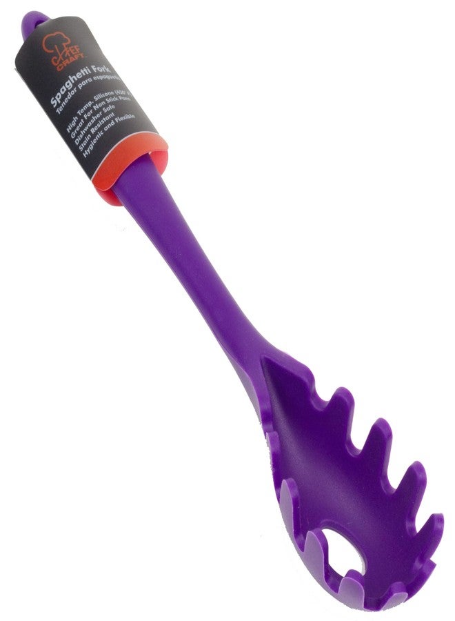 Chef Craft Premium Silicone Spaghetti/Pasta Fork, 11.5 inch, Purple - Image 2