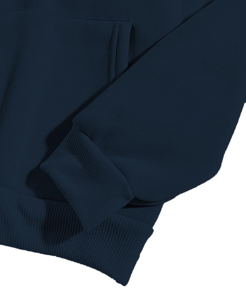 ADRO Men's Cotton Neck Hooded Sweatshirt (H21-M-CAP-NB_Navy_3XL) - Image 5