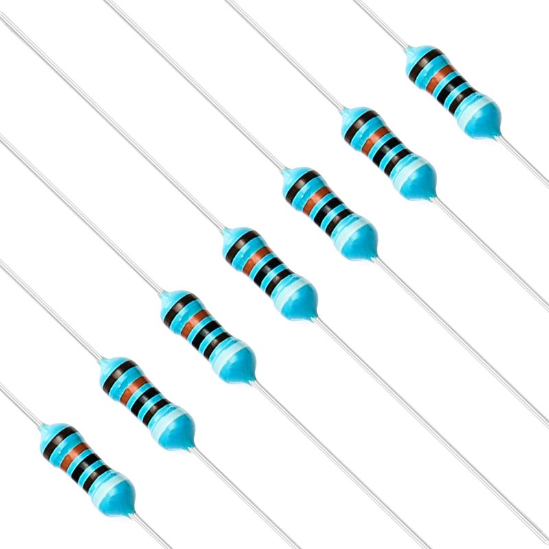 CHANZON 100pcs 1/4W (0.25W) 910K Ω ohm Metal Film Fixed Resistor 0.01 ±1% Tolerance 910KR MF Through Hole Resistors Current Limiting Rohs Certificated - Image 1
