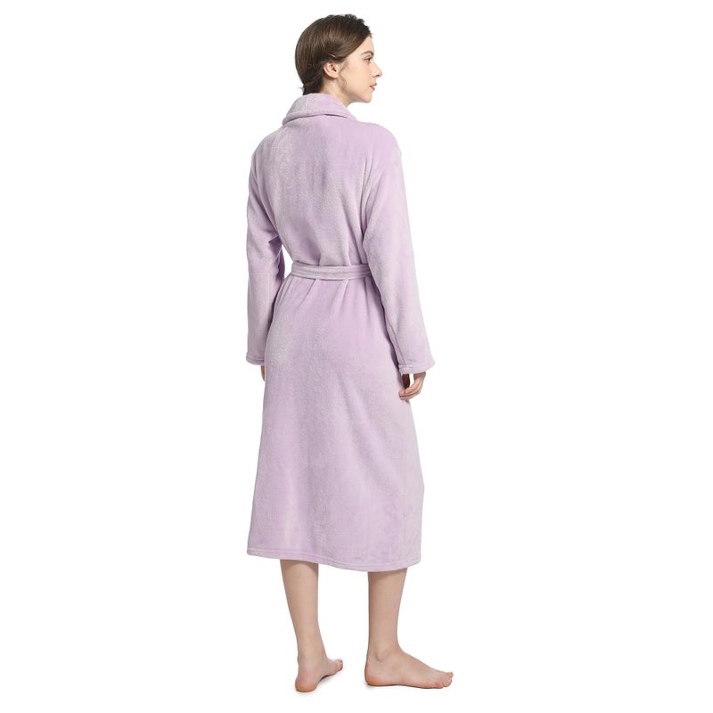 Eonkasp Plush Soft Robes for Women, Premium Fleece Womens Robe Cozy Warm Bathrobe, Lavender, 2XL-3XL - Image 2