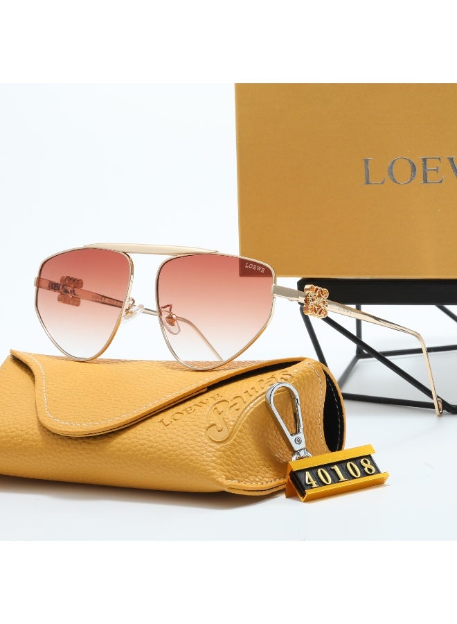 Loewe Aviator Sunglasses with Pink Gradient Lenses and Branded Case
