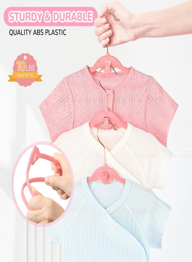 STOPKLAS Velvet Baby Clothes Hangers, Pink Velvet Hangers 30 Pack, 11 Inches Toddler Infant Hangers for Closet, Non Slip Nursery Clothes Hanger, Thin Space Saving Kids Felt Hanger with 360° Swivel Hooks - Image 3