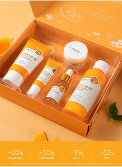 Laikou Vitamin C Skin Care Set, with Cleanser, Toner, Serum, Eye Cream, Face Cream, Travel Gift Sets for Women Teenage Girls Mom Daughter  - Image 5
