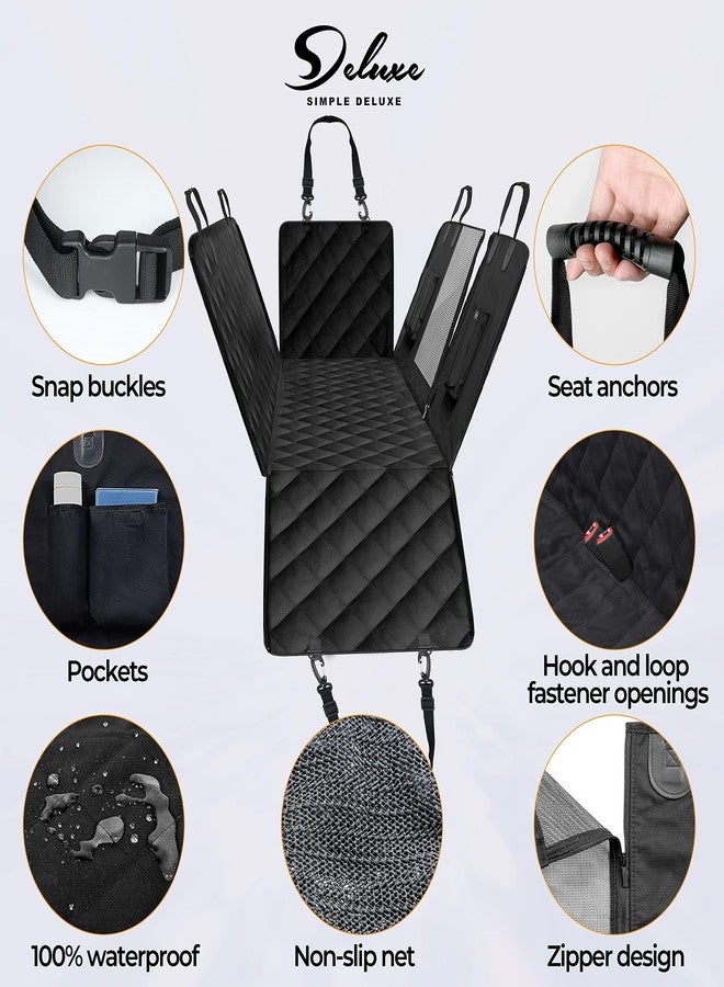 غطاء مقعد السيارة للكلاب من YSSOA، مناسب للمقعد الخلفي، متين ومقاوم للماء وغير قابل للانزلاق، مزود بنافذة شبكية وجيب تخزين، مناسب للسيارات والشاحنات وسيارات الدفع الرباعي، مقاس كبير جدًا - Image 4