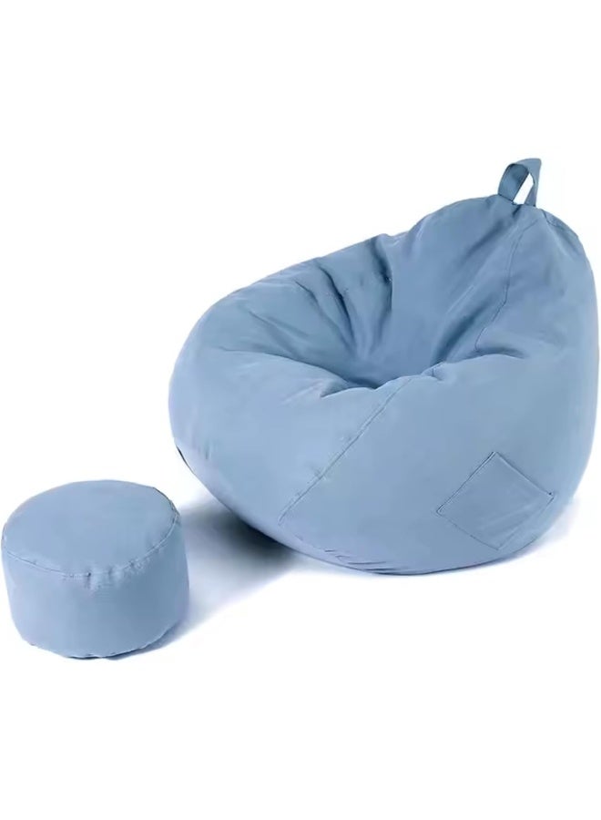 Comfynest Comfynest Soft Drop-Shaped Bean Bag Big Lazy Sofa Bean Bag for Adults - Sofa Chair, Bean Bag Cover, Modern Living Room Furniture (Blue)  - Image 1
