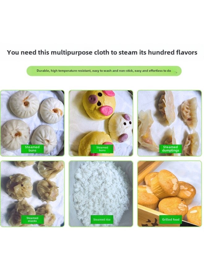 Steamer Cloth Steamer Integrated Stove Cloth Rectangular All-in-one Machine Special Steaming Cloth Steaming Rice Towel High Temperature Resistant Food Grade-Size:Square [45x 45cm ] 2 Pieces Food Grade - Image 2