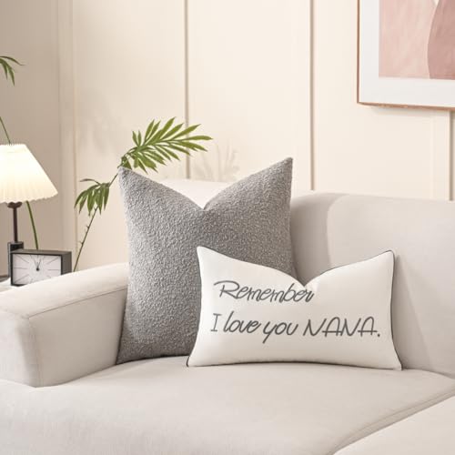 Sanmetex Nana Gifts for Mothers Day, Nana Birthday Gifts, Best Gifts from Grandkids/Grandchildern - Grandson and Granddaughter with Remember I Love You Nana Pillow Cover 12x20 Inch. - Image 3
