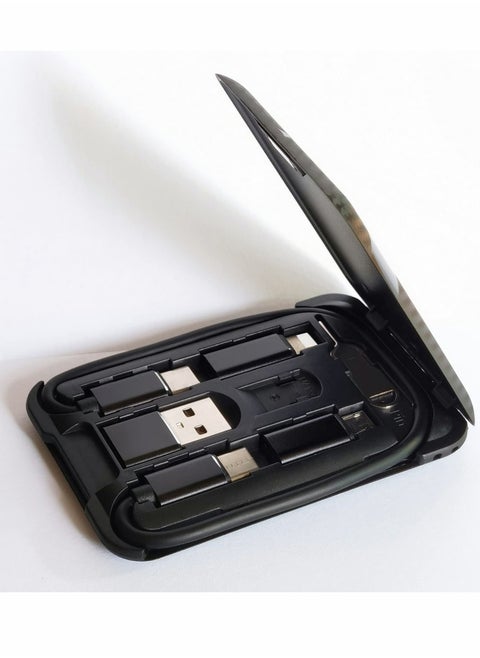 USB Cable Conversion Storage Box, Type C and Types Adapter Combination Set, Charging Data Transfer Cable, to A/Micro USB/Light Aluminum Alloy Convert Connectors