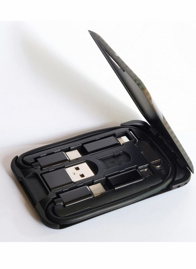 Y&D USB Cable Conversion Storage Box, Type C and Types Adapter Combination Set, Charging Data Transfer Cable, to A/Micro USB/Light Aluminum Alloy Convert Connectors  - Image 1