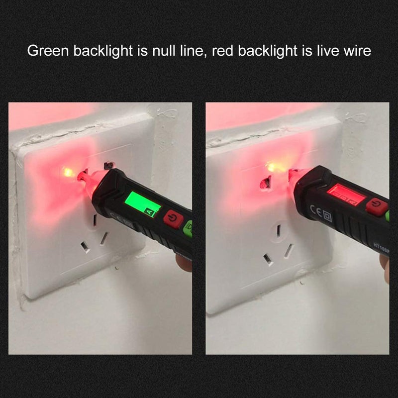 قلم اختبار كاشف التيار المتردد غير المتصل ABS مع مؤشر دوران ثلاثي الطور ومصباح يدوي - Image 4