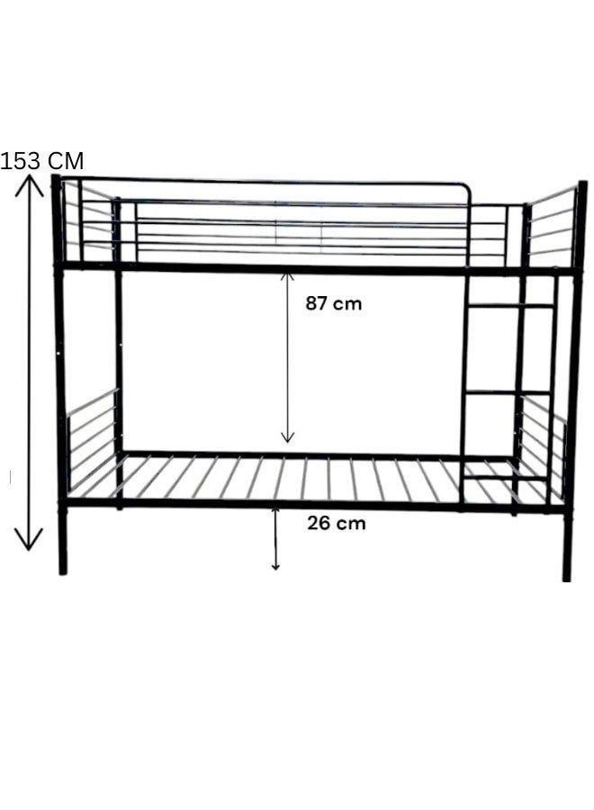 ALWASIT HOME Heavy Duty Steel Bunk Bed (190X90Cm) Black Without Mattress - Image 3