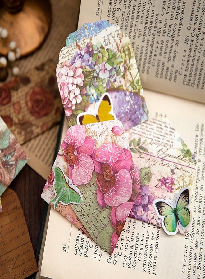 Doraking Vintage Flower Mini Envelope, Small Envelopes and Sealing Sticker Set, 40 Matching Envelopes and 2 Sheets Seal Sticker - Image 4