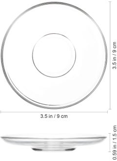 FUNKYFINDS FUNKYFINDS Pack of 4 Clear Glass Saucer Plate Without Cup Transparent KACH KI RAKABI Plates Tea Coffee Cup Serving Under Kitchen Home Serve Restaurant use Small Dessert Plates Tea Plates  - Image 2
