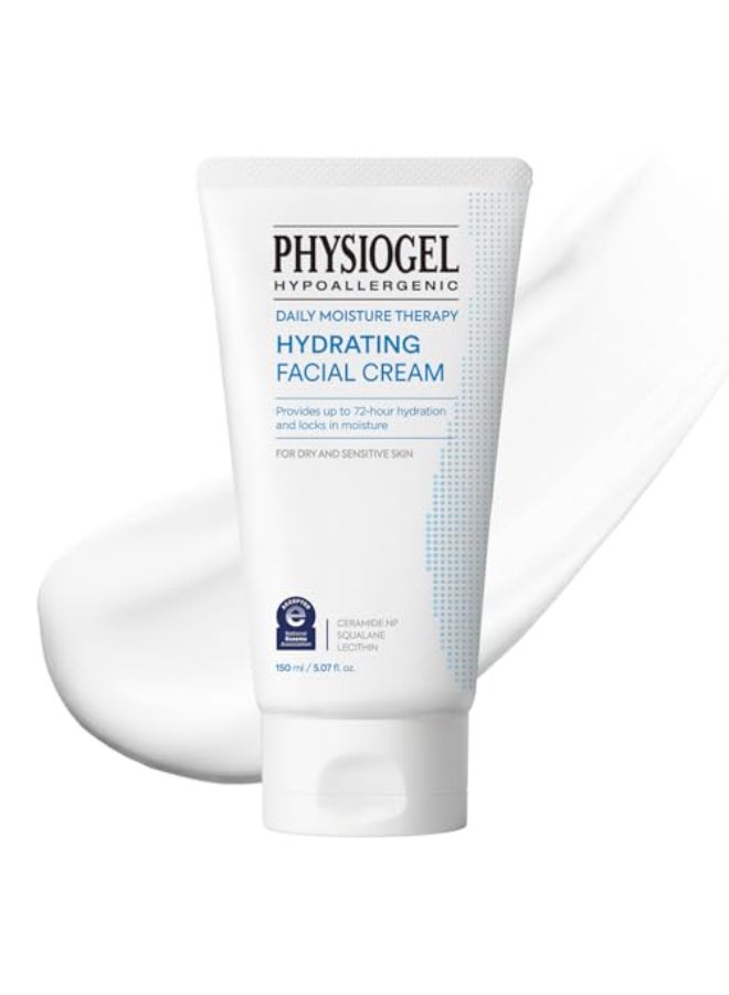 Physiogel Daily Hydrating Facial Moisturizer Lightweight Cream 72 hrs Hydration for Dry Sensitive Skin Korean skin care FragranceFree NonComedogenic DermatologistTested Ceramide Squalane - Image 1