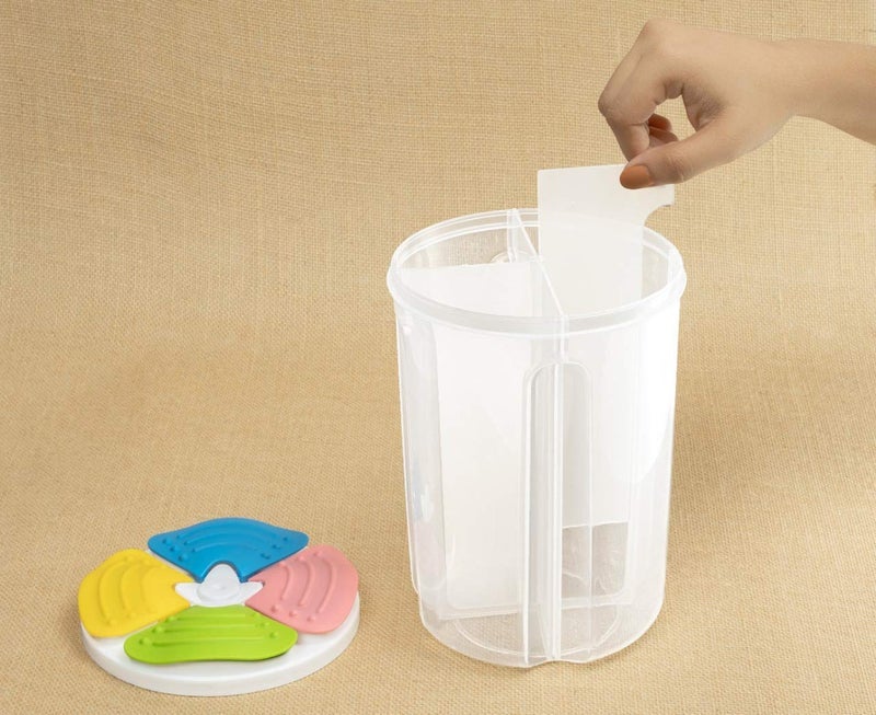 BigPlayer Container for Kitchen 4 Sections Air Tight Transparent Food Grain Cereal Dispenser Storage Container Jar Masala Boxes for KitchenMasala containers 1 - Image 5