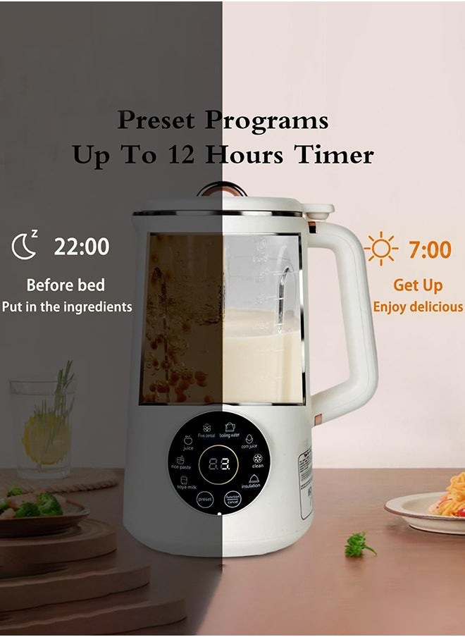 Garlo 1000ml Nut Milk Maker Machine & Juicer,Multi Functional Automatic Homemade Plant-Based Cow Milk, Soy, Almond, Oat, Juice, Dairy Free Beverages Maker With 12H PreSet/AutoClean/KeepWarm/Boil  - Image 2
