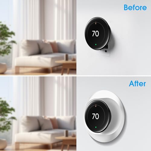 CaseBot Wall Plate Cover Compatible with Google Nest Learning Thermostat (4th Gen), Practical Nest Thermostat Trim Kit, with Temperature Sensor Holder, Easy Installation (White) - Image 4
