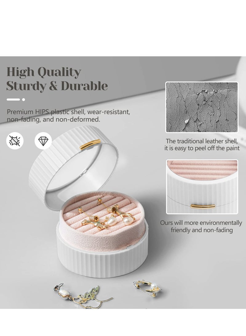 SOLARAE Jewelry Storage Box,portable Travel Jewelry Box Transparent Visible 2 Layers Display Box Ring, Earring, Necklace, Bracelet Organizer Jewelry Box (white) - Image 3