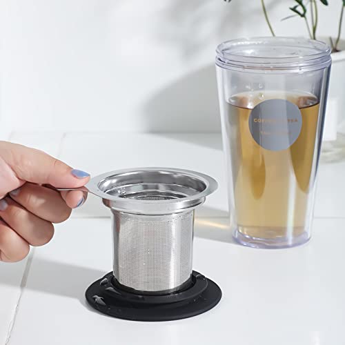 BLIGKO Tea Infuser, Extra Fine Mesh Tea Strainer with Silicone Lid, 304 Stainless Steel Tea Infusers for Loose Tea, Tea Steeper Basket Filter for Teapot, Mug, Cup - Image 2
