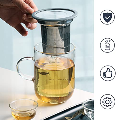 BLIGKO Tea Infuser, Extra Fine Mesh Tea Strainer with Silicone Lid, 304 Stainless Steel Tea Infusers for Loose Tea, Tea Steeper Basket Filter for Teapot, Mug, Cup - Image 4