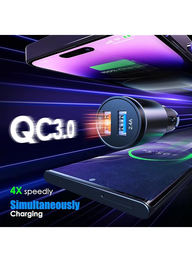 Lencent Bluetooth 5.0 Fm Transmitter With Big Color Screen, Hifi Music Treble&Bass Booster, Qc3.0 Fast Charger, Aux Car Radio Adapter, Wireless Microphone Support Hands-Free Siri Google Tf Card - Image 4