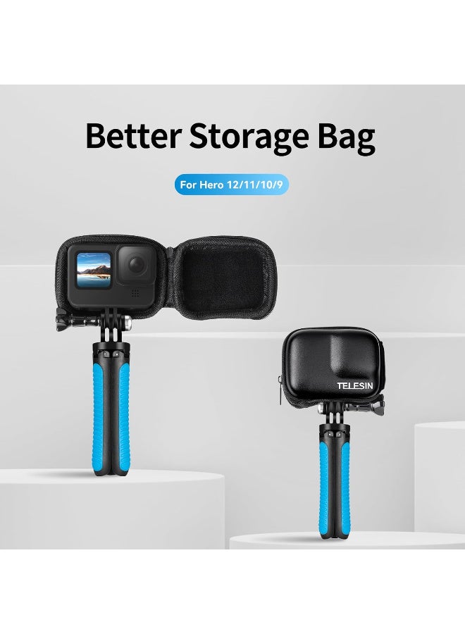 TELESIN Small Carry Case for GoPro HERO12 11 10 9 Black | Protective Case with Half Open Zipper Supports Connecting with Selfie Stick and Tripod - Image 2