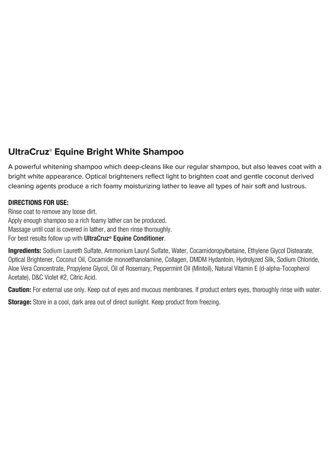 UltraCruz UltraCruz - sc-516943 Equine Bright White Horse Shampoo and Conditioner Bundle, 32 oz Each  - Image 3