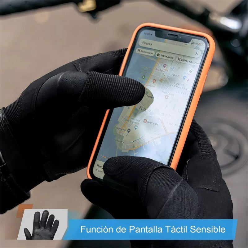 Motorcycle Gloves L Black - Advanced Anti-slip Technology Wear-resistant Reinforced Synthetic Leather Adjustable Wrist Closure Sports Riding Gloves for Motorcycle Enthusiasts Outdoor Activities High-i - Image 4