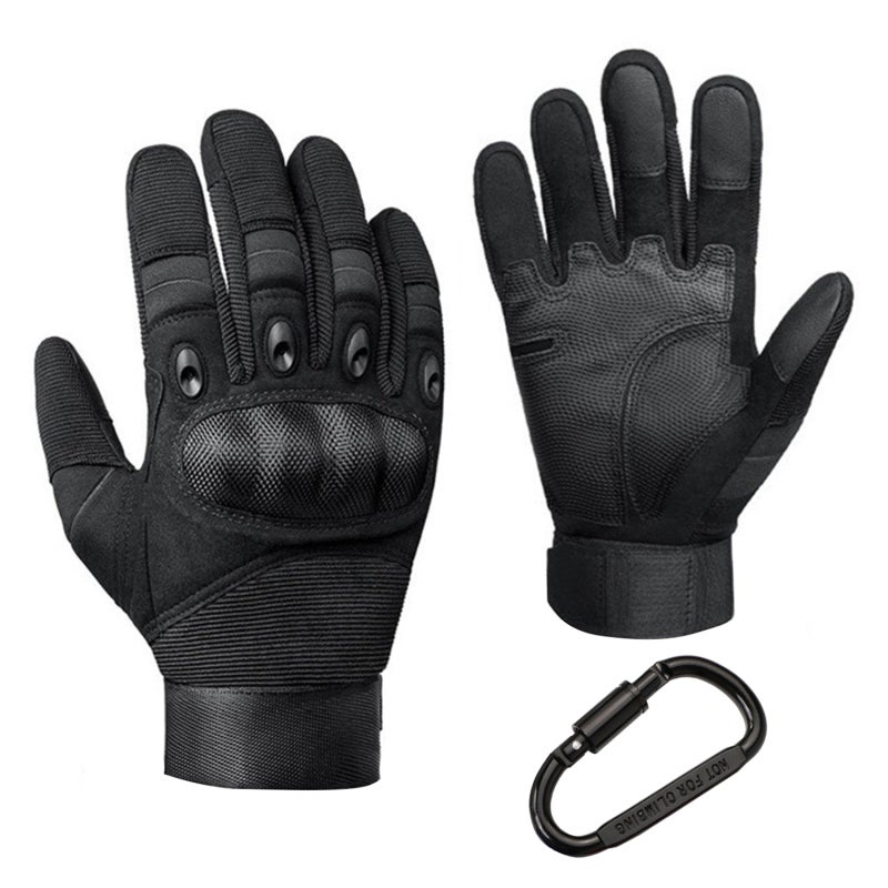 Motorcycle Gloves L Black - Advanced Anti-slip Technology Wear-resistant Reinforced Synthetic Leather Adjustable Wrist Closure Sports Riding Gloves for Motorcycle Enthusiasts Outdoor Activities High-i - Image 1