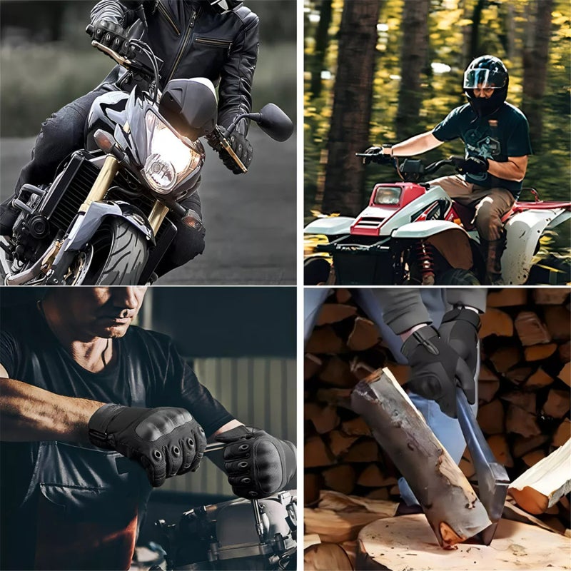 Motorcycle Gloves L Black - Advanced Anti-slip Technology Wear-resistant Reinforced Synthetic Leather Adjustable Wrist Closure Sports Riding Gloves for Motorcycle Enthusiasts Outdoor Activities High-i - Image 5