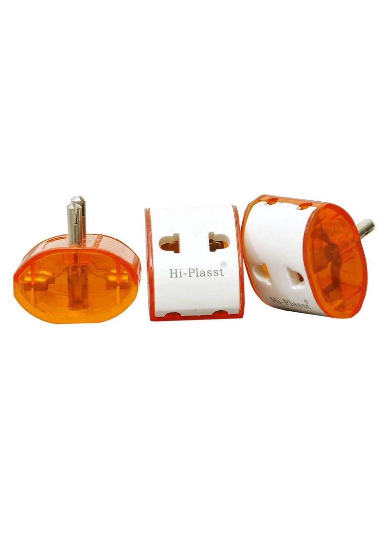 HI PLASST PINS N PLUGS HiPlasst Pack of 2 2Pin Universal Travel Adapter Multiplug Converter USAUKJapanChina to India Type D 6A Compact Design for Diwali Lights Mobile Chargers Laptops Electronics  - Image 1