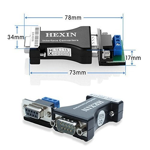 HEXIN RS232 to RS485 Serial Port Data Interface Adapter Converter 1.2KM 3 Bit - Image 2