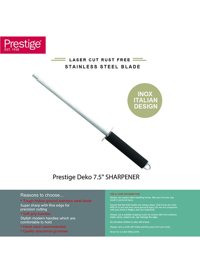 Prestige Deko 7.5" (18.5 Cm) Knife Sharpener | Rust Free Stainless Steel Blade - Pr57547 Silver - Image 2