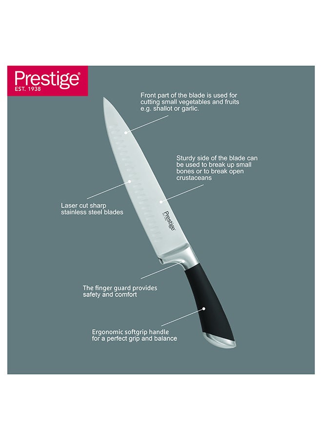 Prestige Deko 7.5" (18.5 Cm) Knife Sharpener | Rust Free Stainless Steel Blade - Pr57547 Silver - Image 3
