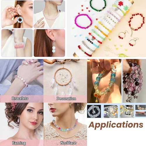 ambitieux DIY Bracelet and Jewelry Making Kit – 350+ pcs 8mm Glass Beads with Elastic String – Perfect for Handmade Bracelets and Accessories (Marble Glass) - Image 2
