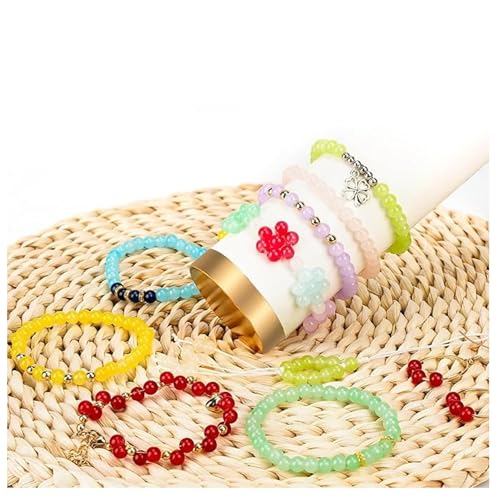 ambitieux DIY Bracelet and Jewelry Making Kit – 350+ pcs 8mm Glass Beads with Elastic String – Perfect for Handmade Bracelets and Accessories (Marble Glass) - Image 4