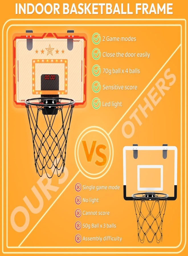 MindPal Indoor Basketball Hoop, for Boys 8-12, Led Light Mini Hoop with Electronic Scoreboard, Indoor Basketball Hoop for Kids, Boy Birthday Presents - Image 5