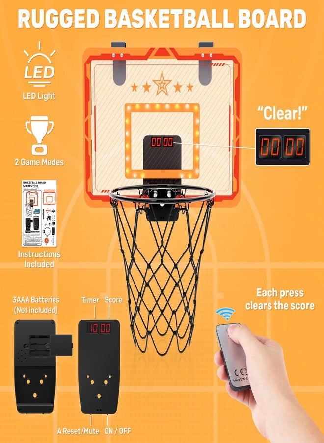 MindPal Indoor Basketball Hoop, for Boys 8-12, Led Light Mini Hoop with Electronic Scoreboard, Indoor Basketball Hoop for Kids, Boy Birthday Presents - Image 4