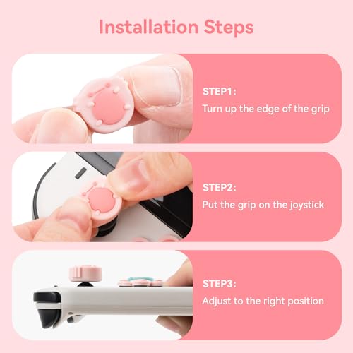 GeekShare Silicone Cross D-Pad Button Caps Set Joystick Cover - ABXY Key Buttons Sticker Compatible with Switch/OLED Joy Con - Frog & Axolotl - Image 5