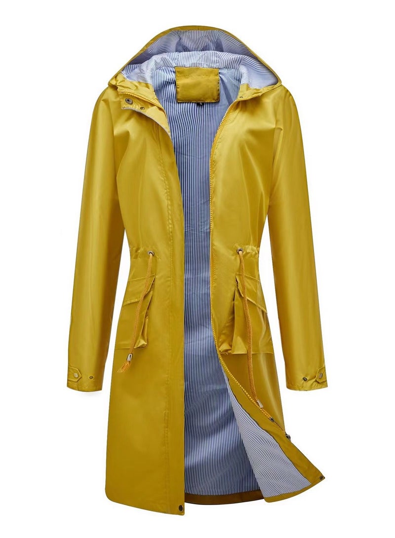 Loquat Autumn Winter Women's Hooded Windbreaker Casual Long Coat  - Image 2
